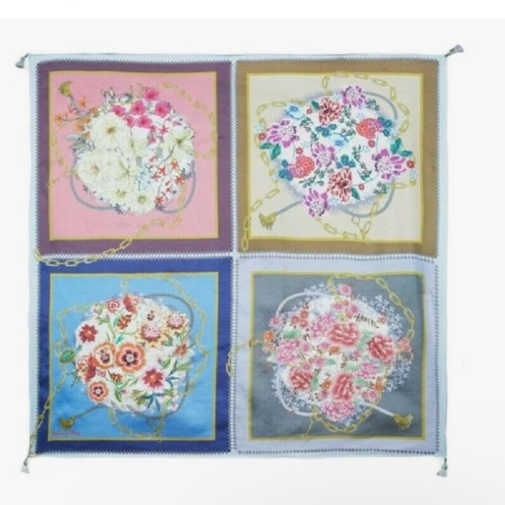 JW Johnny Was silk scarf Paradise